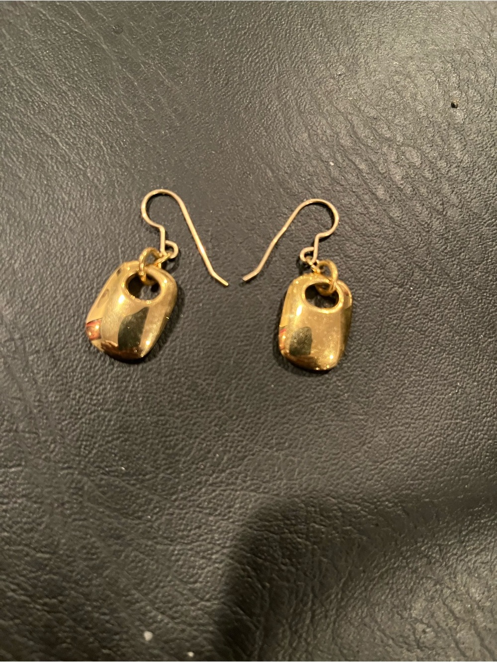 Gold Drop Dangle Earrings - Polished Gold Tone